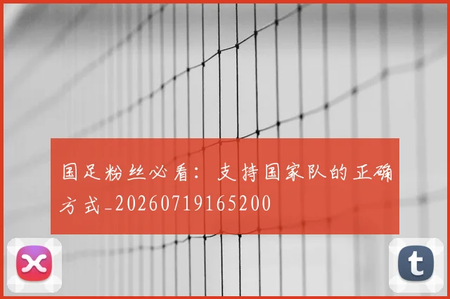 国足粉丝必看：支持国家队的正确方式_20260719165200